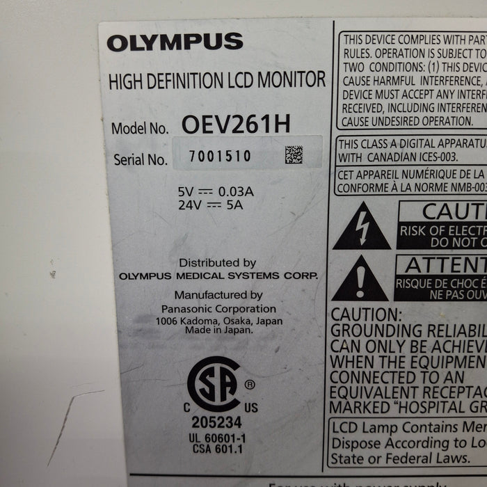 Olympus OEV261H 26" LCD Endoscopy Monitor