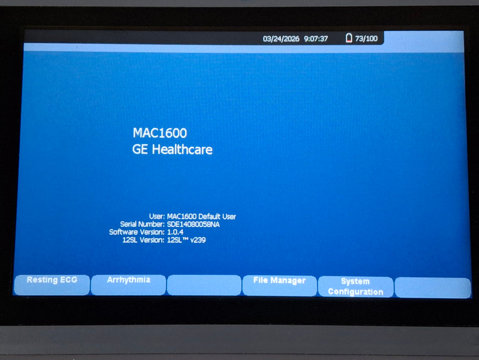 GE Healthcare MAC 1600 ECG