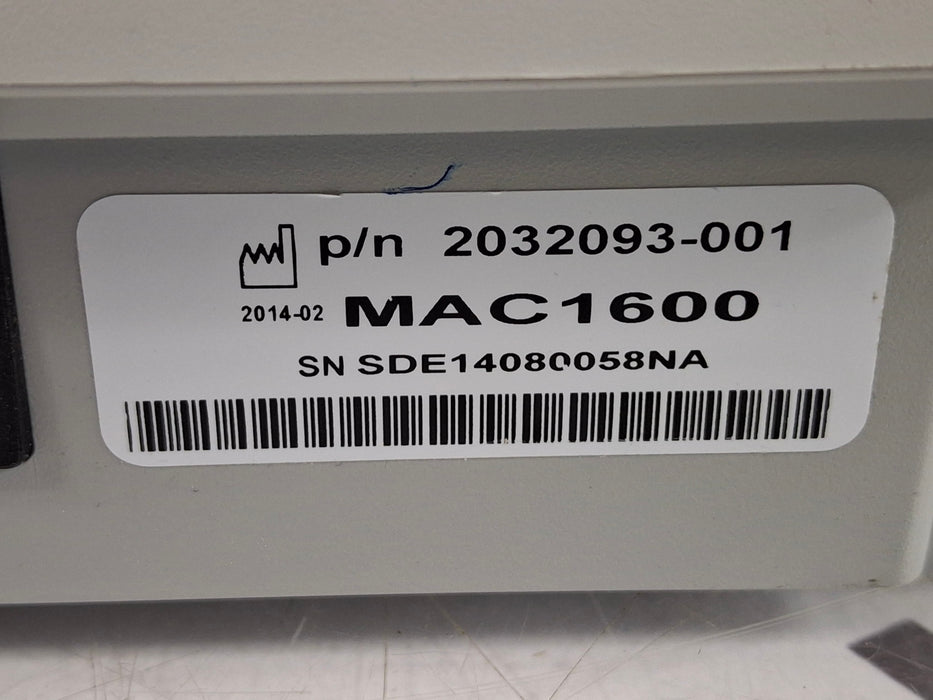 GE Healthcare MAC 1600 ECG