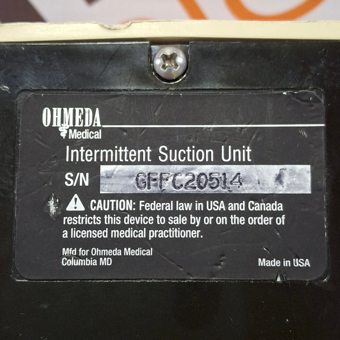 Ohmeda Medical 200 Intermittent Suction Unit