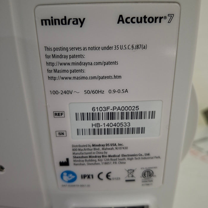 Mindray Accutorr 7 Vital Signs Monitor