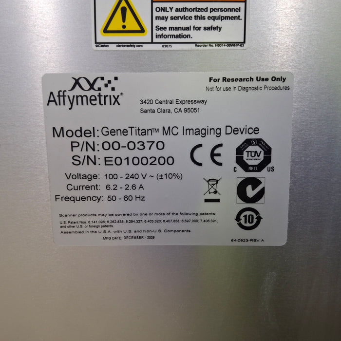 Affymetrix GeneTitan Instrument HT Array Plate Scanner