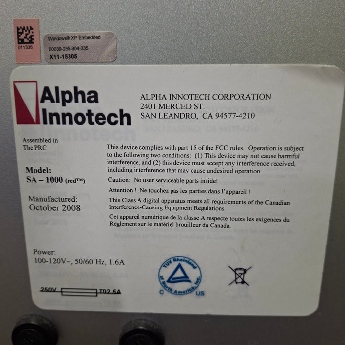 Alpha Innotech Corporation Red SA-1000 Gel Imaging System