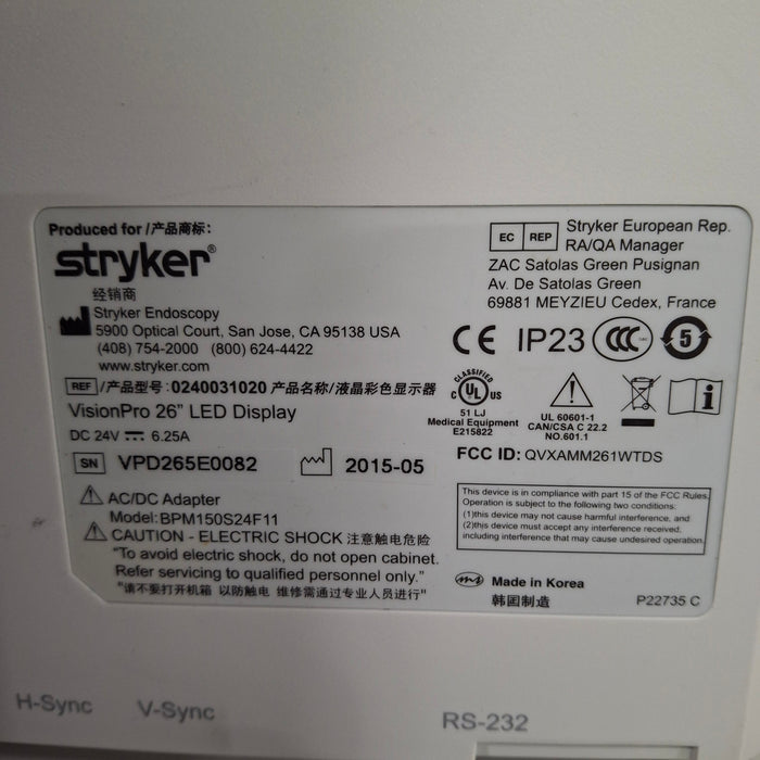 Stryker VisionPro 26" LED Display Monitor