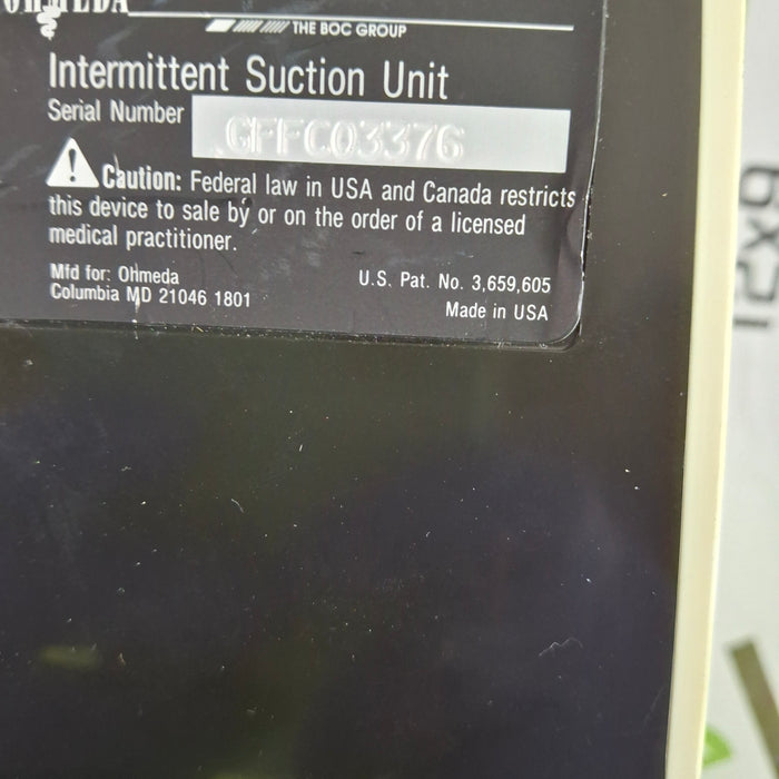 Ohmeda Medical 200 Intermittent Suction Unit