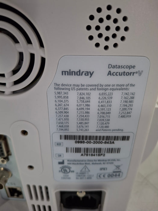 Mindray Datascope Accutorr V Vital Signs Monitor