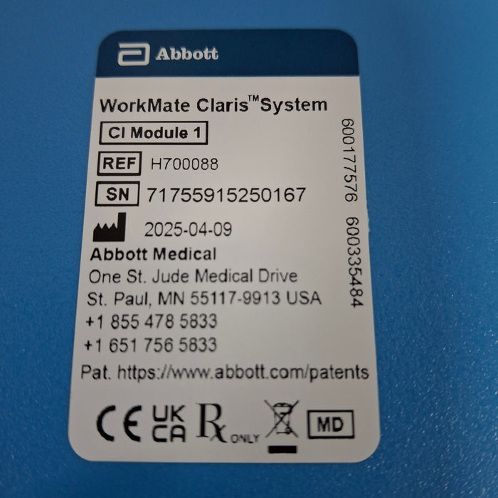 St. Jude Medical, Inc. H700088 Cl Module 1 Workmate Claris
