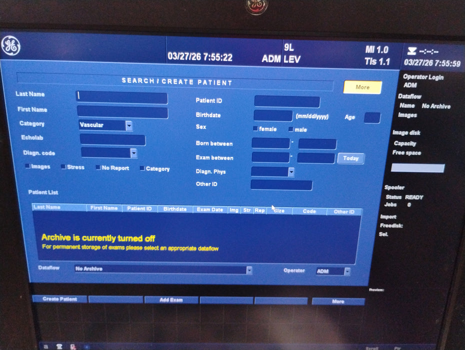 GE Healthcare Vivid E9 Ultrasound
