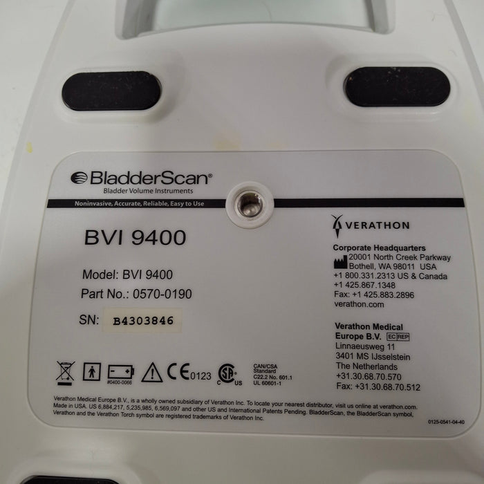 Verathon Medical, Inc BVI 9400 Bladderscan