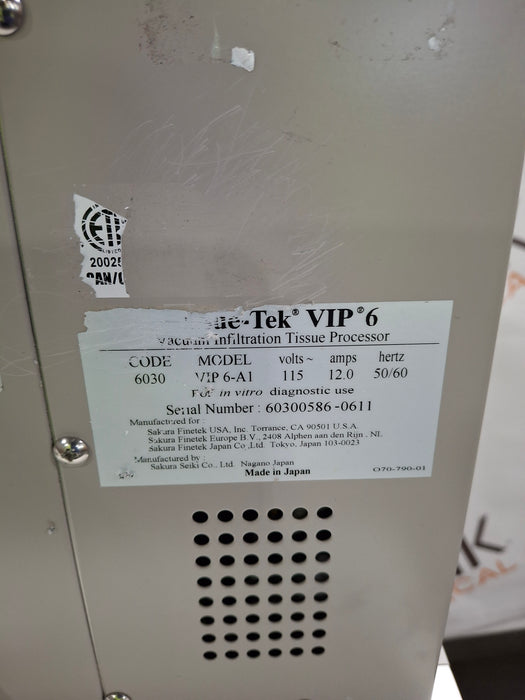SAKURA Tissue-Tek VIP 6-A1 Vacuum Infiltration Tissue Processor