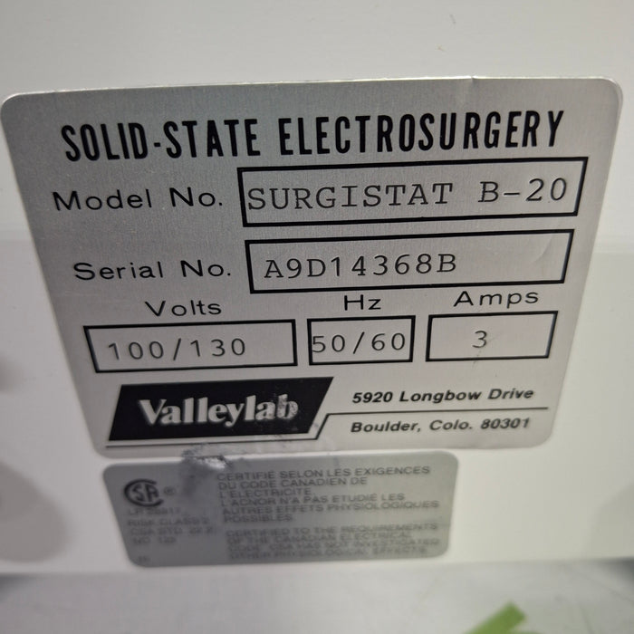 Valleylab Valleylab Surgistat Electrosurgical Unit Electrosurgical Units reLink Online