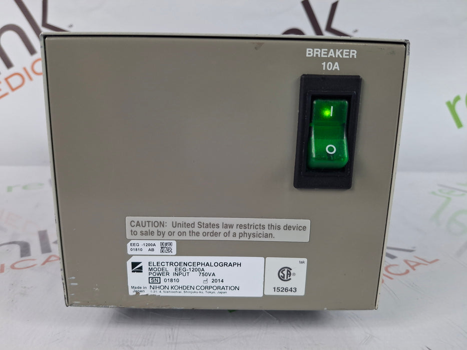 Nihon Kohden Nihon Kohden EEG-1200A Electroencephalograph EEG EMG Sleep Systems reLink Online