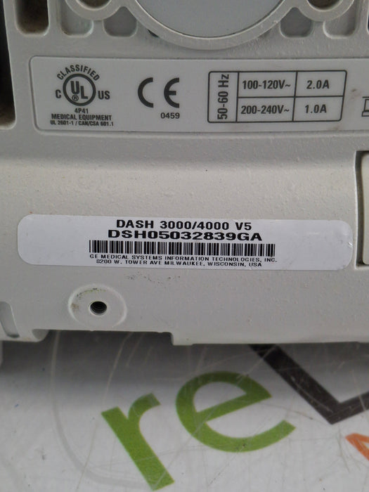 GE Healthcare Dash 3000 - GE/Nellcor SpO2 Patient Monitor