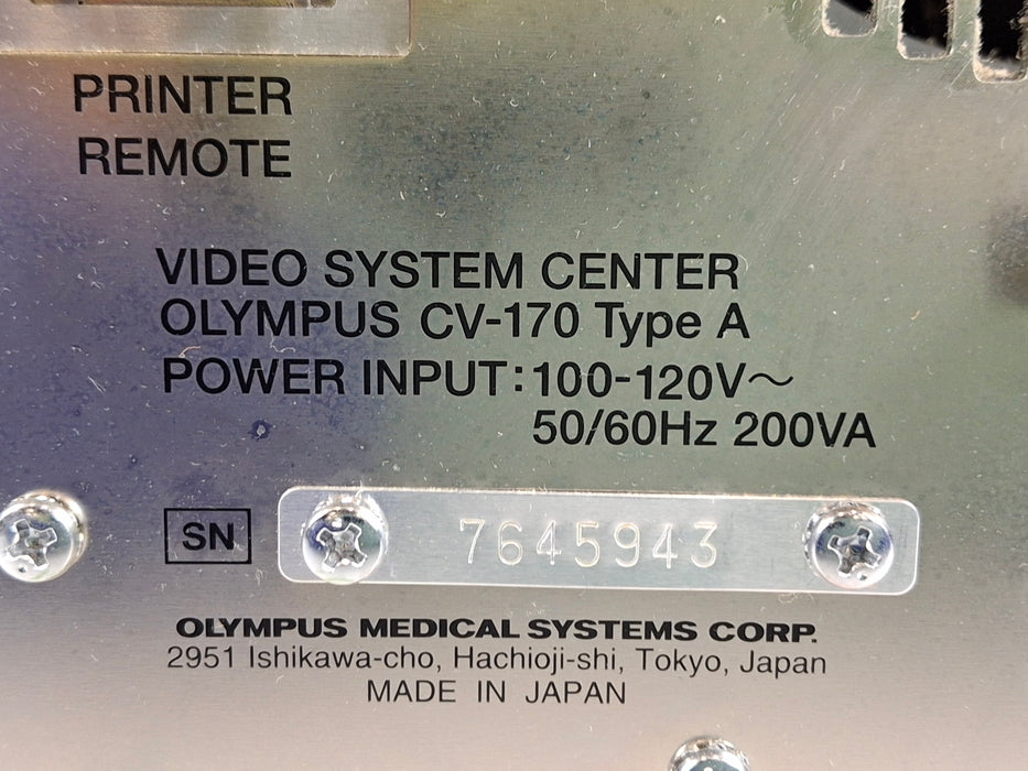 Olympus CV-170 Video Processor and LED Light Source