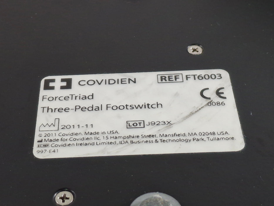 Covidien FT6003 Valleylab ForceTriad Three Pedal Footswitch