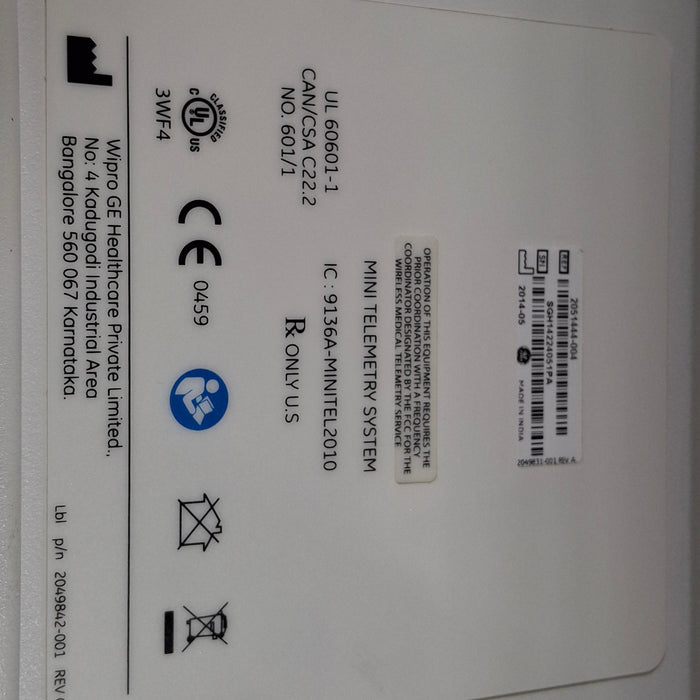 GE Healthcare Mini Telemetry System Wireless Fetal Monitor
