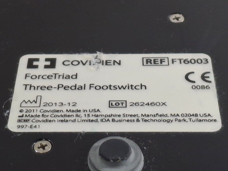 Covidien FT6003 Valleylab ForceTriad Three Pedal Footswitch