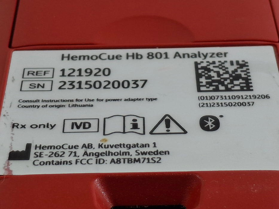 HemoCue Hb 801 Hemoglobin System Analyzer
