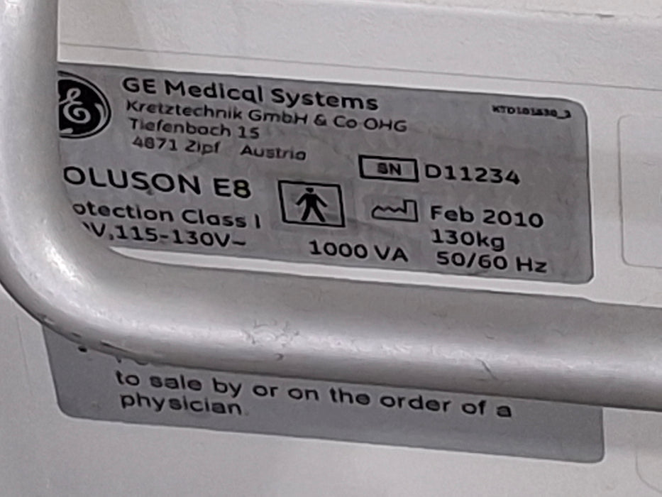 GE Healthcare Voluson E8 Ultrasound