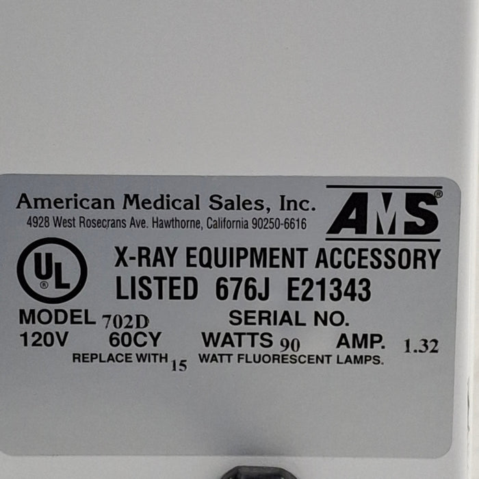 American Medical Sales, Inc. Model 702D X-Ray Film Illuminator