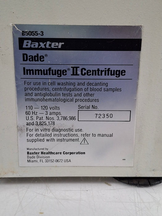 Baxter Immufuge II Centrifuge