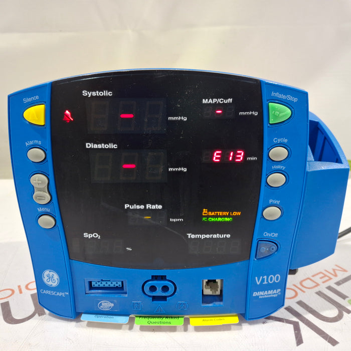 GE Healthcare Dinamap V100 - NIBP, SpO2, Temp Vital Signs Monitor