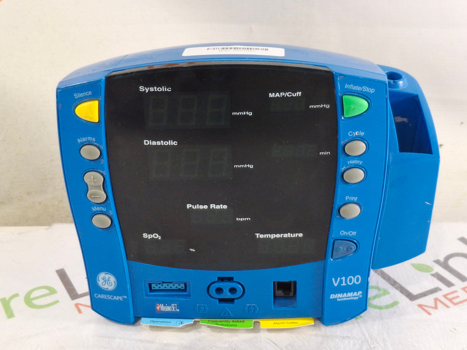 GE Healthcare Dinamap V100 - NIBP, SpO2, Temp Vital Signs Monitor