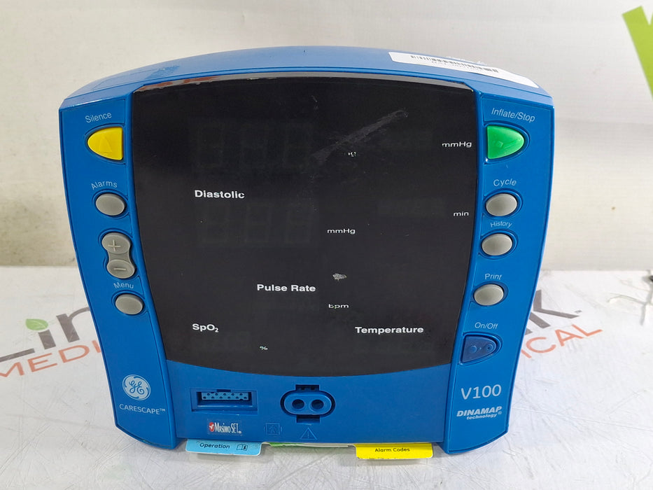 GE Healthcare Dinamap V100 - NIBP, SpO2 Vital Signs Monitor