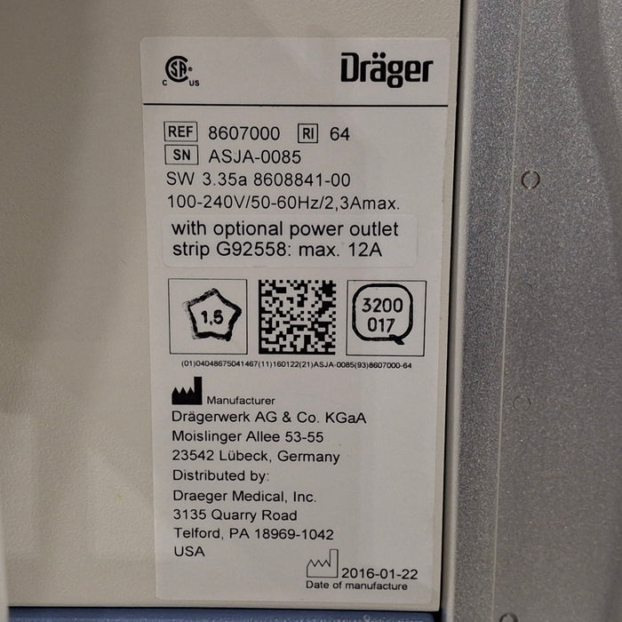 Draeger Medical Fabius GS Premium Anesthesia Machine