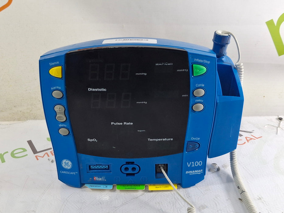 GE Healthcare Dinamap V100 - NIBP, SpO2, Temp Vital Signs Monitor