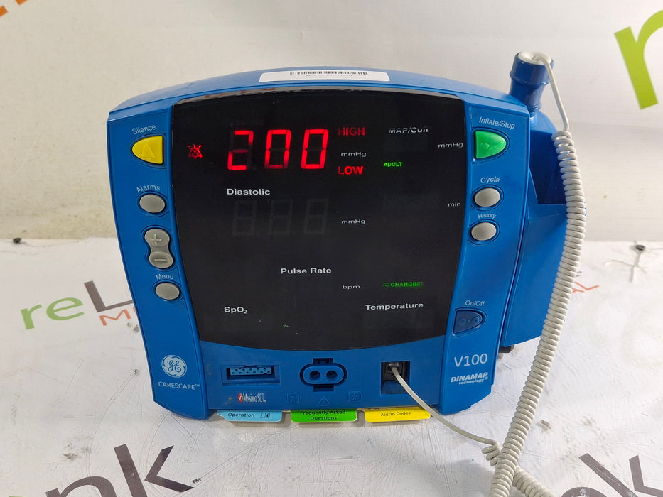 GE Healthcare Dinamap V100 - NIBP, SpO2, Temp Vital Signs Monitor