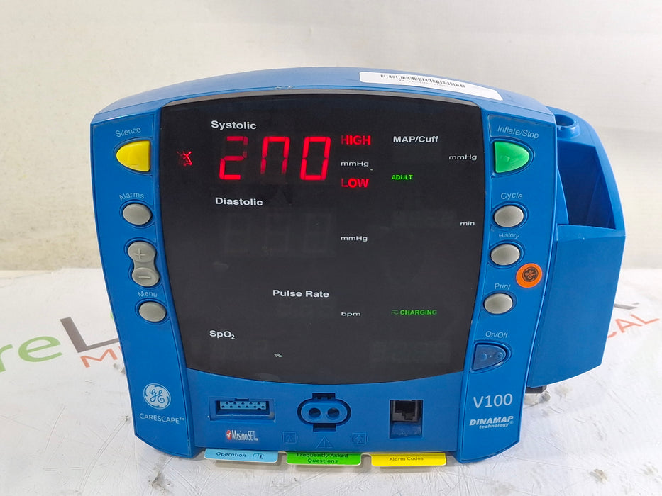 GE Healthcare GE Healthcare Dinamap V100 - NIBP, SpO2, Temp Vital Signs Monitor Patient Monitors reLink Online