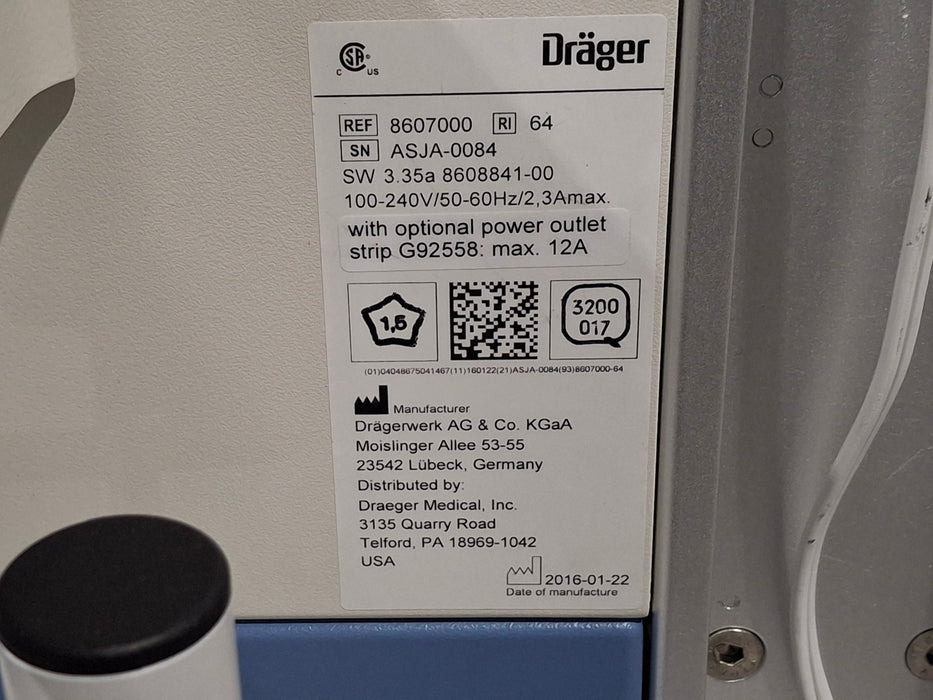 Draeger Medical Fabius GS Premium Anesthesia Machine
