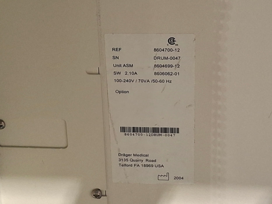 Draeger Medical Fabius GS Anesthesia Machine