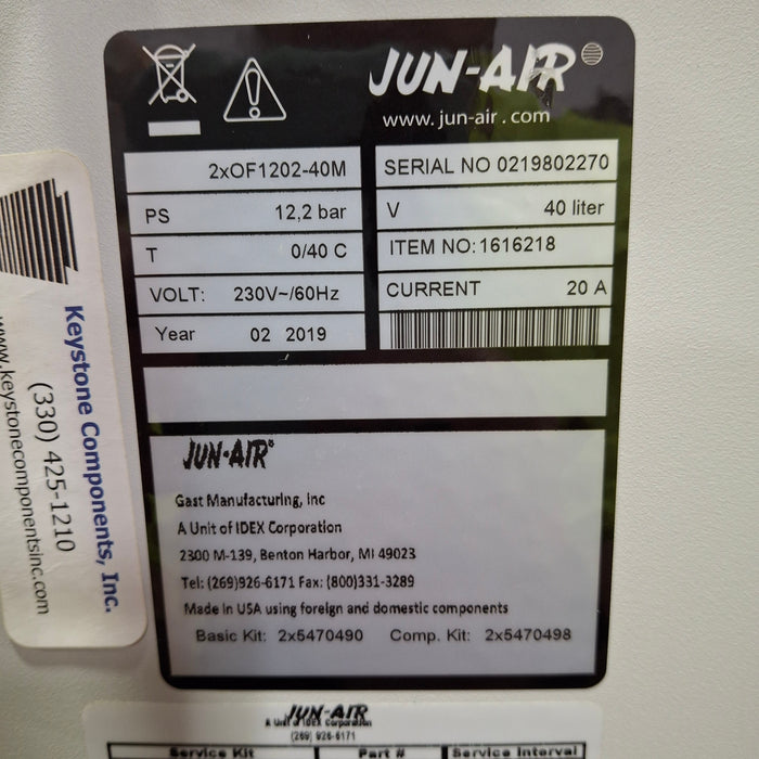 Jun-Air Jun-Air 1616218 Air Compressor Industrial Equipment reLink Online
