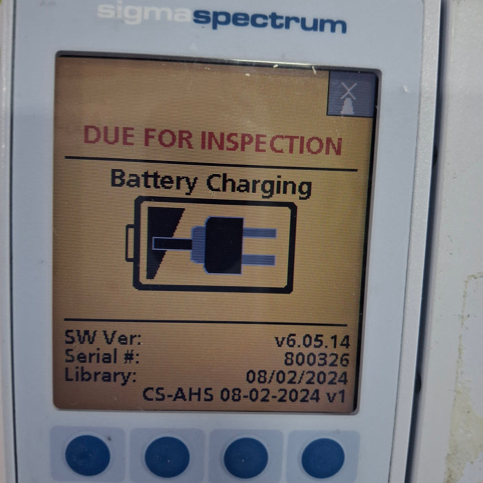 Baxter Sigma Spectrum 6.05.14 with A/B/G/N Battery Infusion Pump