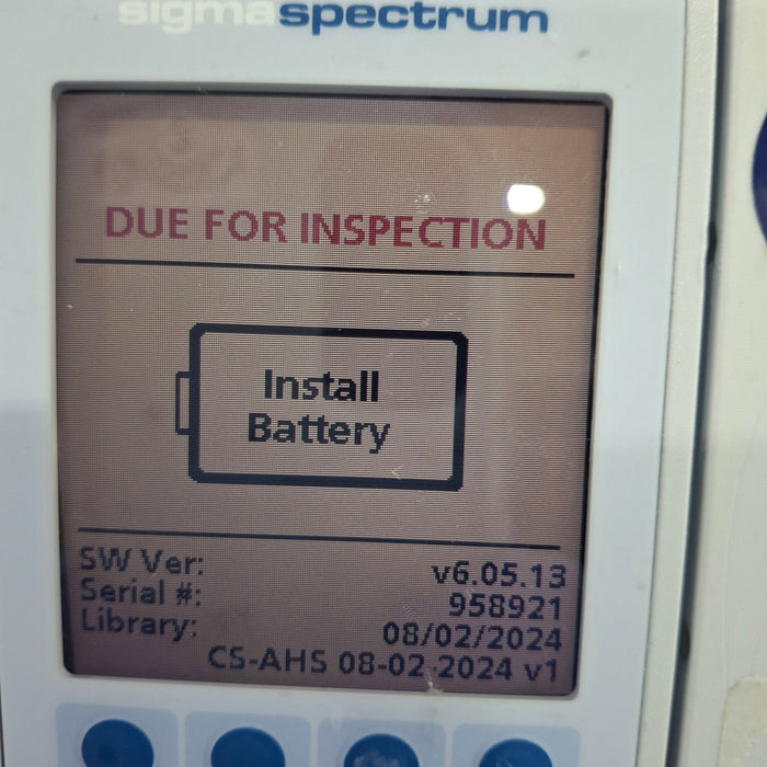 Baxter Sigma Spectrum 6.05.13 without Battery Infusion Pump