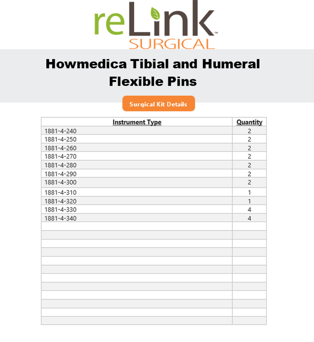 Howmedica Osteonics Corp. 1881-9-300 Tibial and Humeral Flexible Pins