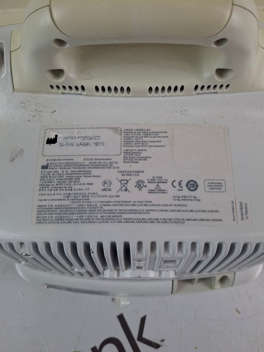 GE Healthcare Dash 4000 - Masimo SpO2 Patient Monitor
