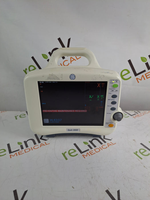 GE Healthcare Dash 3000 - GE/Nellcor SpO2 Patient Monitor