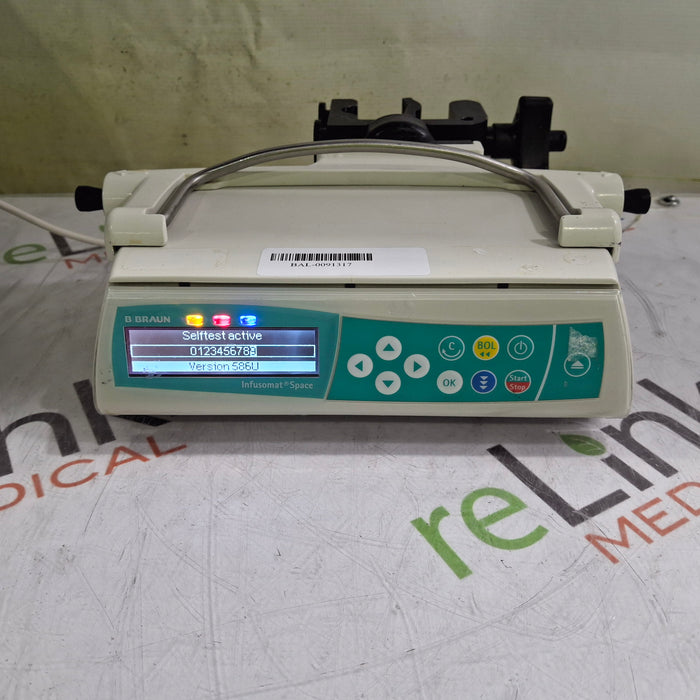 B. Braun Infusomat Space w/Pole Clamp & AC Adapter Infusion Pump