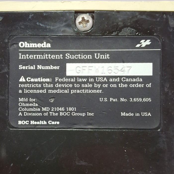 Ohmeda Medical Ohmeda Medical 200 Intermittent Suction Unit Respiratory reLink Online