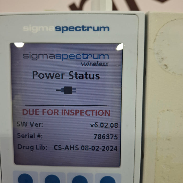 Baxter Sigma Spectrum 6.02.08 with B/G Battery Infusion Pump