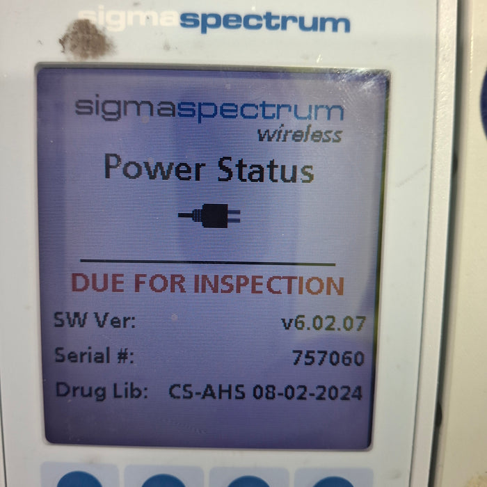 Baxter Sigma Spectrum 6.02.07 with B/G Battery Infusion Pump
