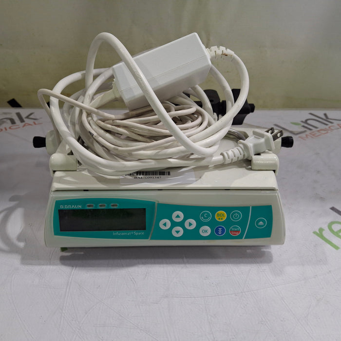 B. Braun Infusomat Space w/Pole Clamp & AC Adapter Infusion Pump