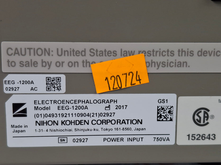 Nihon Kohden EEG-1200A Electroencephalograph