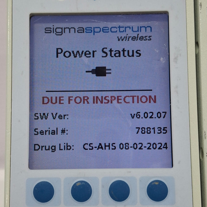 Baxter Sigma Spectrum 6.02.07 with B/G Battery Infusion Pump