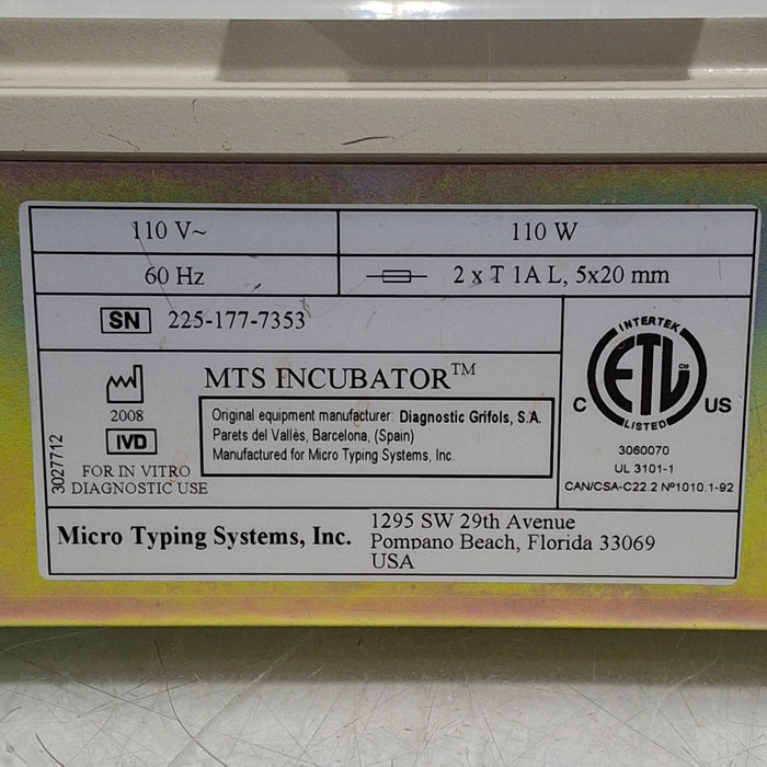 Ortho Clinical Diagnostics MTS Incubator