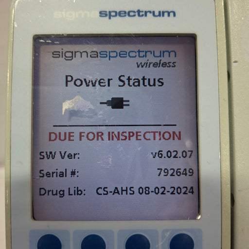 Baxter Baxter Sigma Spectrum 6.02.07 with B/G Battery Infusion Pump Infusion Pump reLink Online