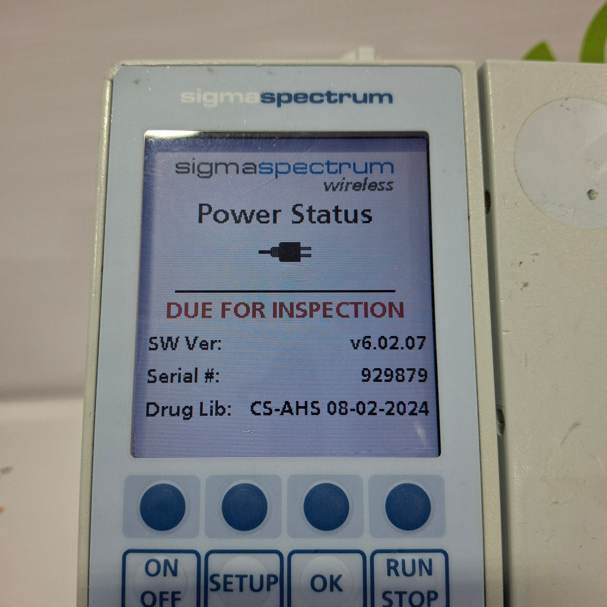 Baxter Sigma Spectrum 6.02.07 with B/G Battery Infusion Pump